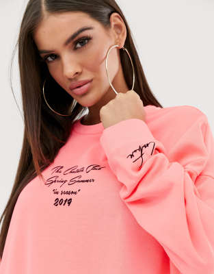 pink long sleeve t shirt dress