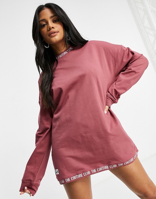 The Couture Club oversized sweat dress in rose