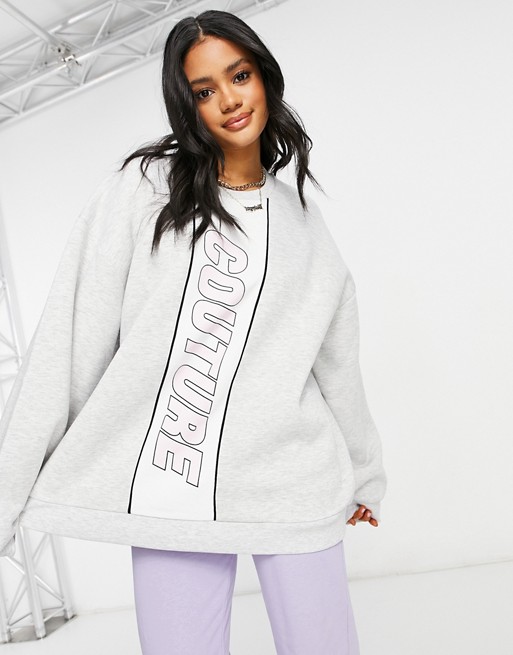 The Couture Club oversized sweat in grey