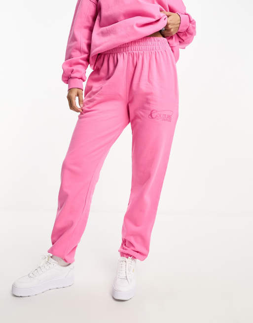 ASOS DESIGN lounge set oversized sweatshirt & sweatpants in pink