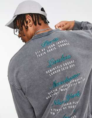 The Couture Club Oversized Sweatshirt In Gray With Varsity Logo