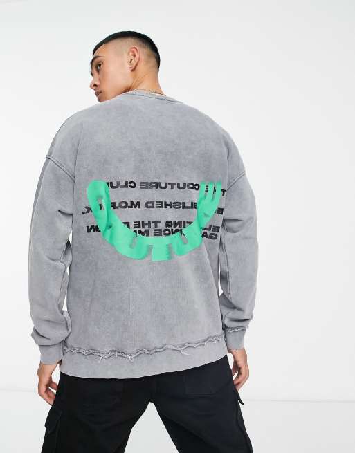 The Couture Club oversized sweatshirt in grey with logo print | ASOS