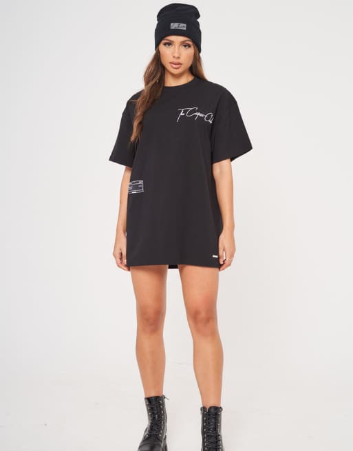 The Couture Club oversized t shirt dress with graphic print in black ASOS