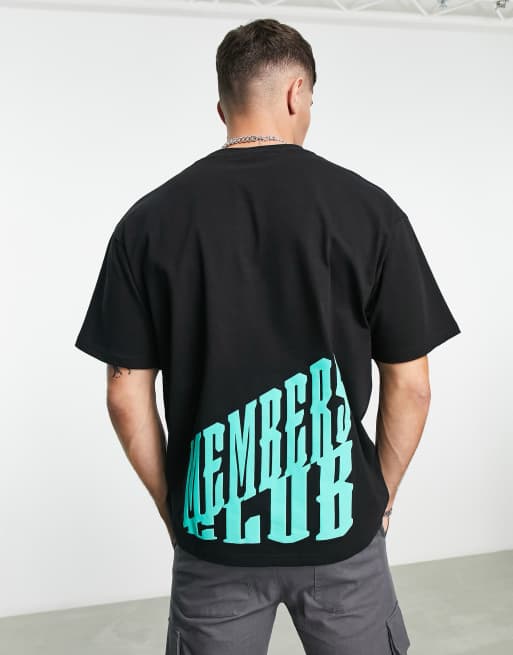 The Couture Club oversized t-shirt in black with neon green