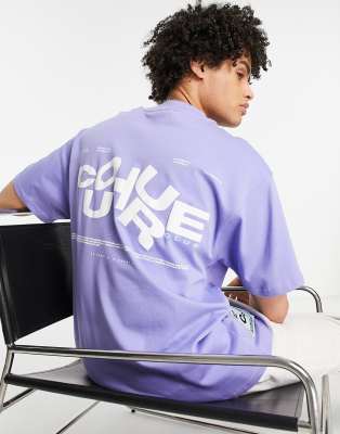 The Couture Club oversized t-shirt in lilac with logo chest and back puff print - ASOS Price Checker