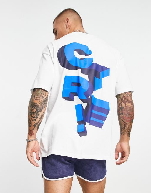 The Couture Club - Oversized T-shirt in wit met 3D- print in het midden