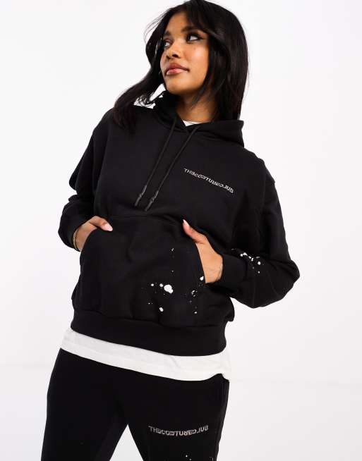 EVERYDAY WASHED RELAXED ZIP THROUGH HOODIE - BLACK – The Couture Club