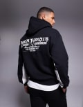 [The Couture Club] The Couture Club panel hoodie with design department back graphic in black (part of a set) S BLACK