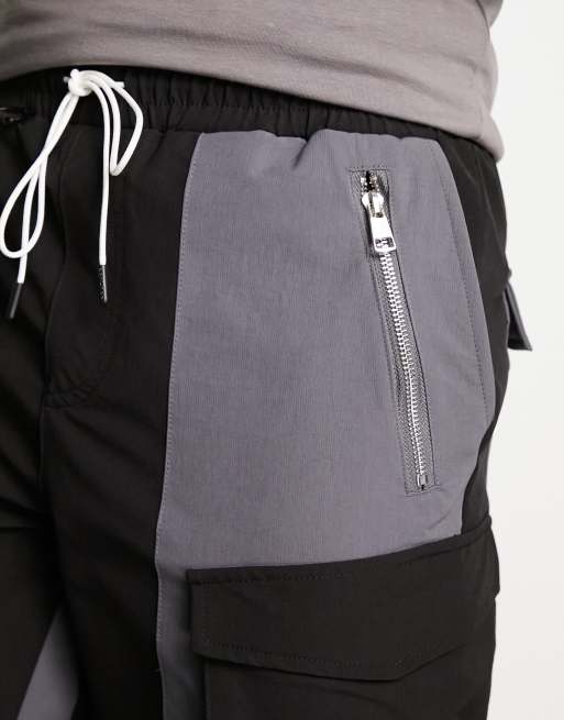 The Couture Club panelled cargo pants in black, 4 of 4