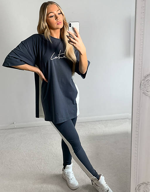 The Couture Club panelled logo oversized co-ord t-shirt