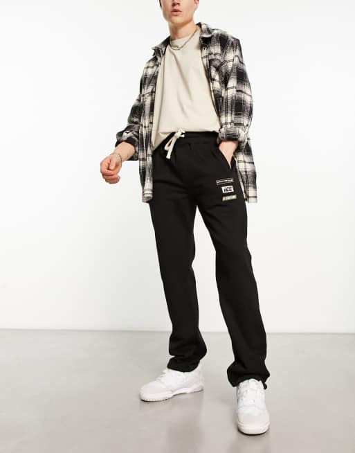 The Couture Club - Pantalon de jogging décontracté à logo écusson - Noir