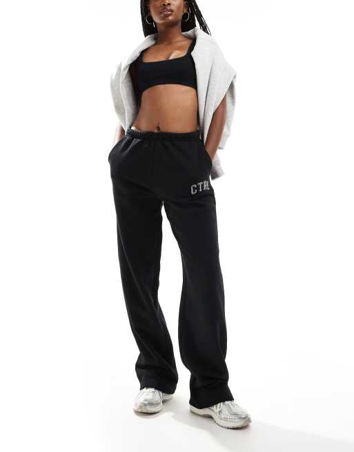 The Couture Club - Pantalon de jogging large à imprimé CTRE style universitaire - Noir