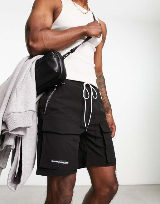 The Couture Club - Pantaloncini cargo neri a pannelli