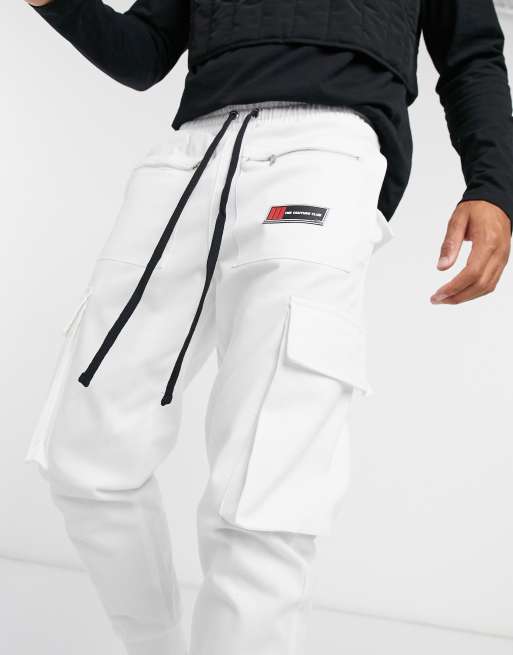 The Couture Club - Pantaloni cargo multitasche bianchi