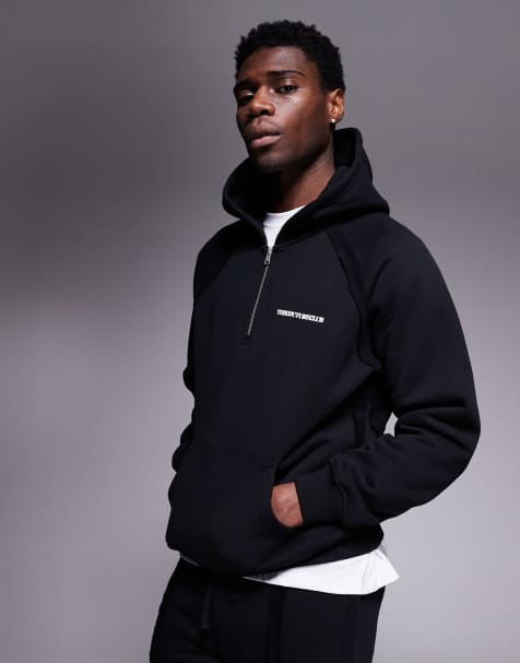 The Couture Club raw seam logo hoodie in black (part of a set) - view 1