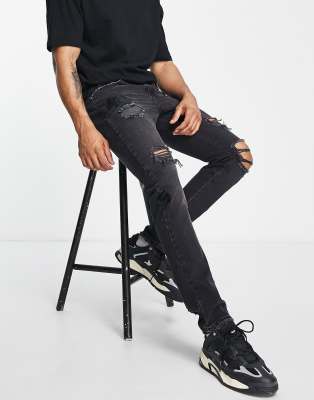 cheap black ripped jeans mens