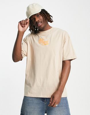 The Couture Club relaxed fit t-shirt in beige with neon logo prints
