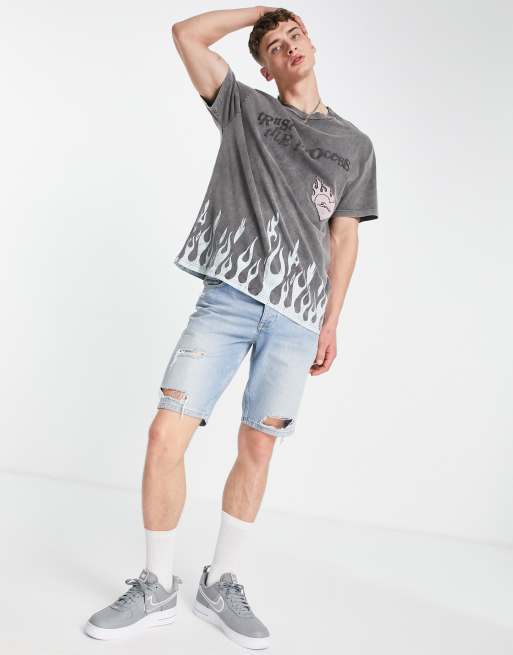 The Couture Club relaxed fit t-shirt in black with flame and text print