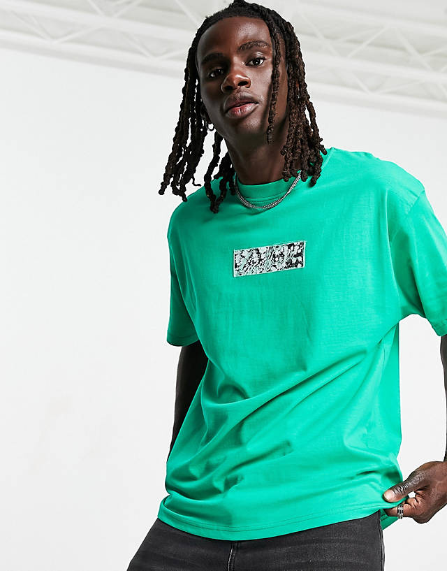 The Couture Club - relaxed fit t-shirt in green with box logo print