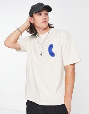 The Couture Club relaxed fit t-shirt in off white with distorted placement prints