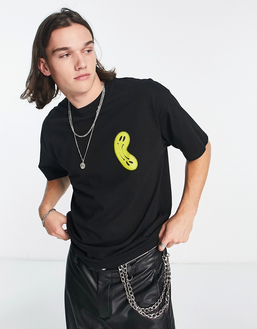 The Couture Club relaxed fit t-shirt in washed black with distorted placement prints