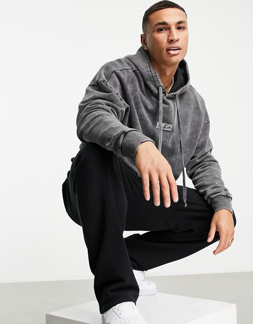 The Couture Club relaxed hoodie in gray-Black
