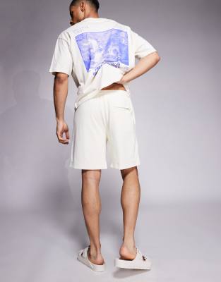 The Couture Club Ribbed Shorts In White