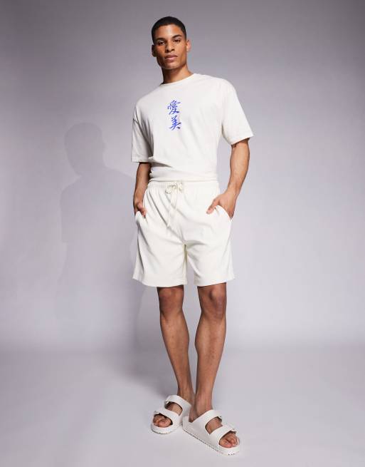 The Couture Club ribbed shorts in stone, 5 of 5