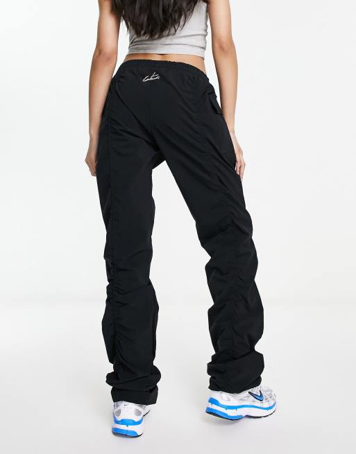 The Couture Club ruched straight leg pants in black