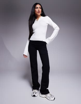 The Couture Club Sculpting Stretch Emblem Flare Leggings In Black
