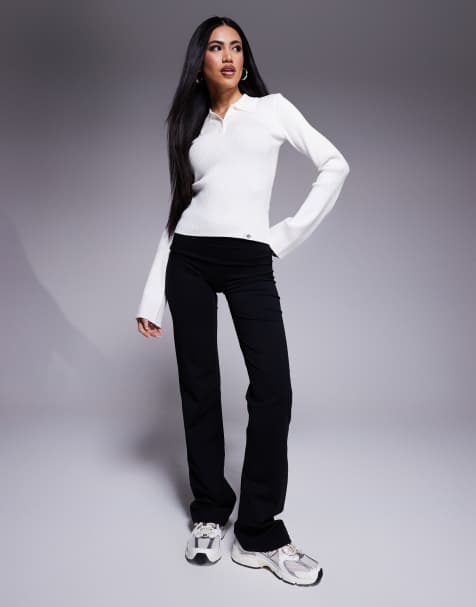 The Couture Club sculpting stretch emblem flare leggings in black  - view 1