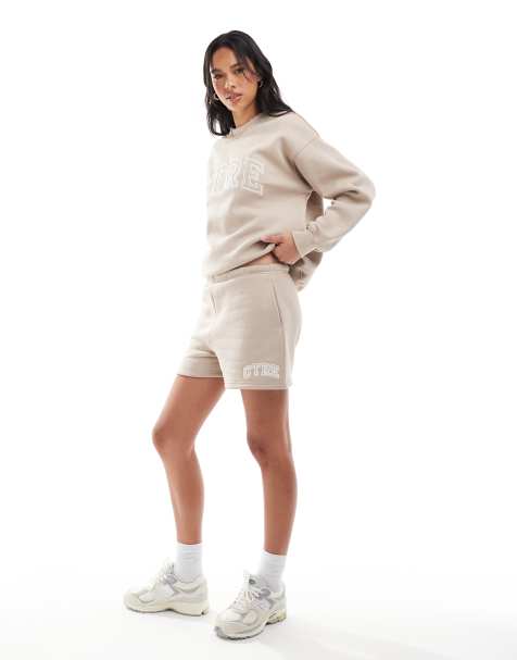 The Couture Club - Short d'ensemble à logo CTRE style universitaire - Beige - view 1