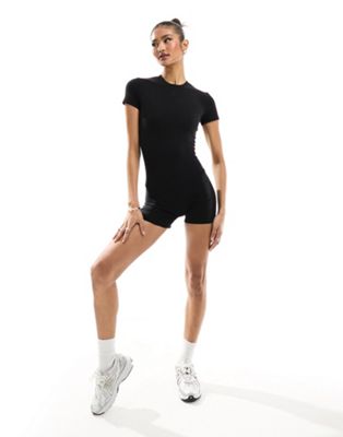 The Couture Club short sleeve fitted playsuit in black Sale
