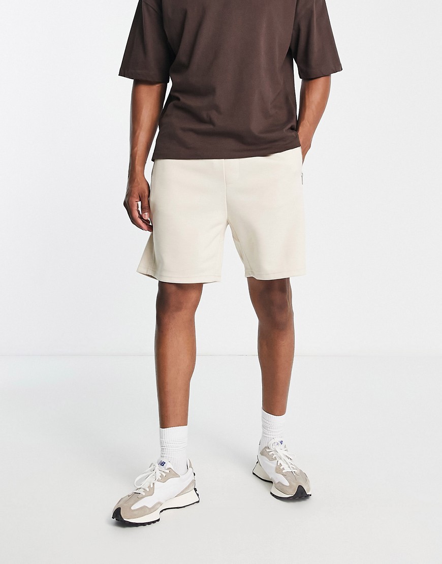 The Couture Club Shorts In Lightweight Beige Jersey-neutral