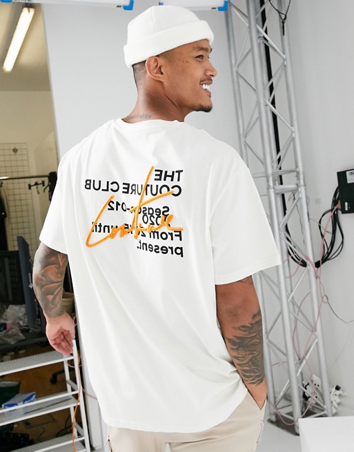 The Couture Club signature season t-shirt with back print in cream