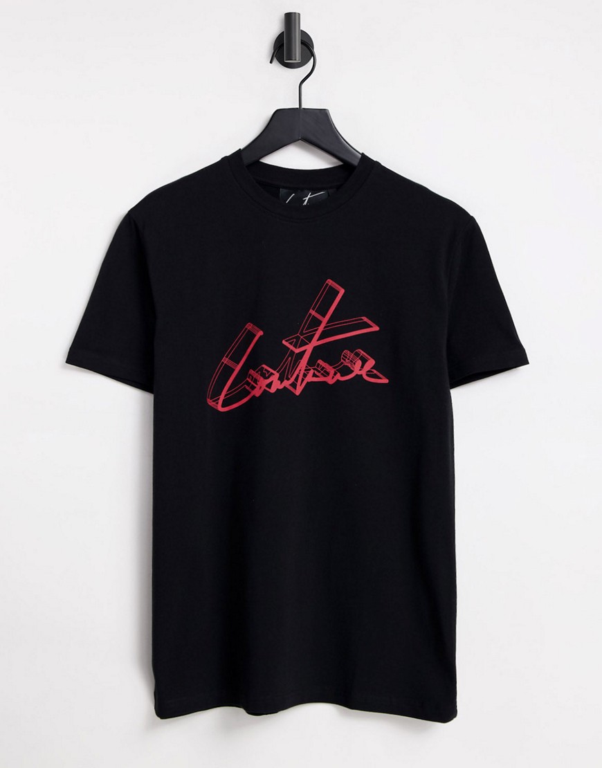 The Couture Club slim fit t-shirt in black with 3D signature print