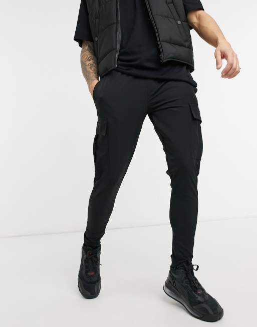 The Couture Club slim fit textured cargo joggers in black | ASOS