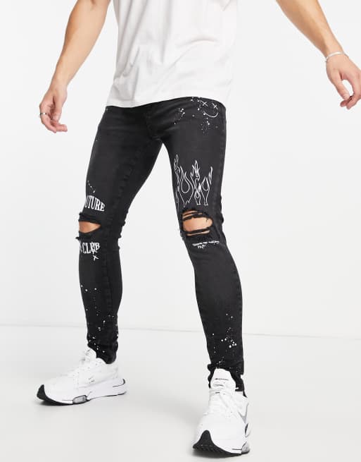 Asos embroidered outlet jeans