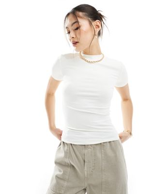 The Couture Club Soft Touch Emblem Baby T-shirt In Off White