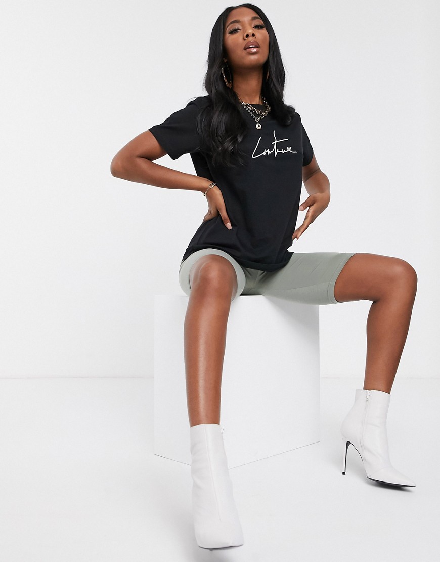 The Couture Club — Sort tee med motiv