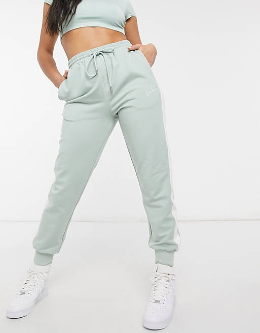 Women The Couture club sports stripe joggers in green 