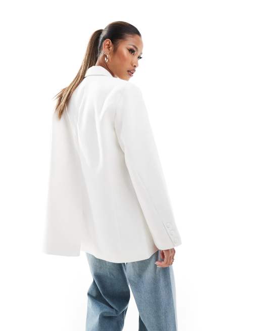 The Couture Club – Strukturierter Oversize-Blazer in gebrochenem Weiß, 3 von 4