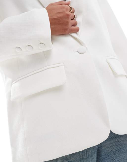 The Couture Club – Strukturierter Oversize-Blazer in gebrochenem Weiß, 4 von 4