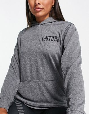 The Couture Club lounge ribbed varsity hoody in grey co-ord - ASOS Price Checker