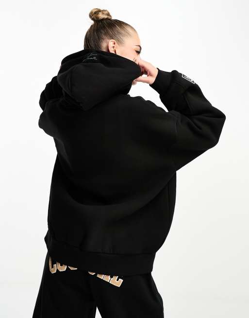 The Couture Club - Sweat à capuche oversize avec imprimé Take It Easy - Noir, 4 de 4