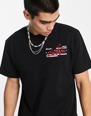 The Couture Club t-shirt in black with logo placement prints