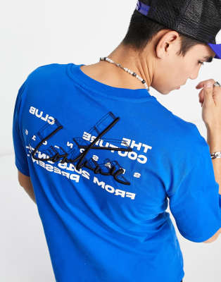 The Couture Club t-shirt in blue with logo placement prints