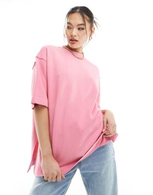 The Couture Club - T-Shirt in verwaschenem Rosa mit Emblem