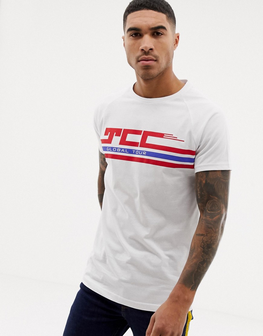 The Couture Club - T-shirt in wit met racer-print