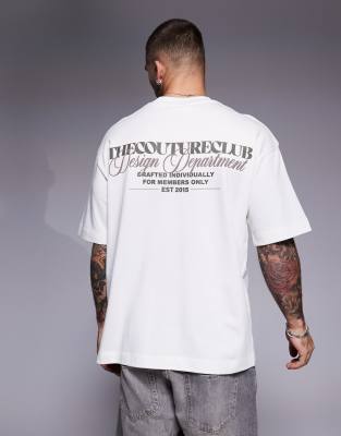 t-shirt with design department graphic back print in off white